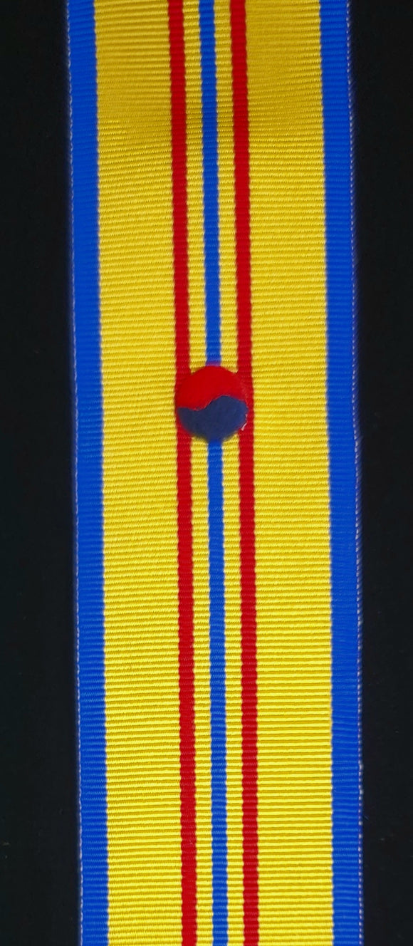 Ribbon, Republic of Korea Service Medal with Embroidered Device.