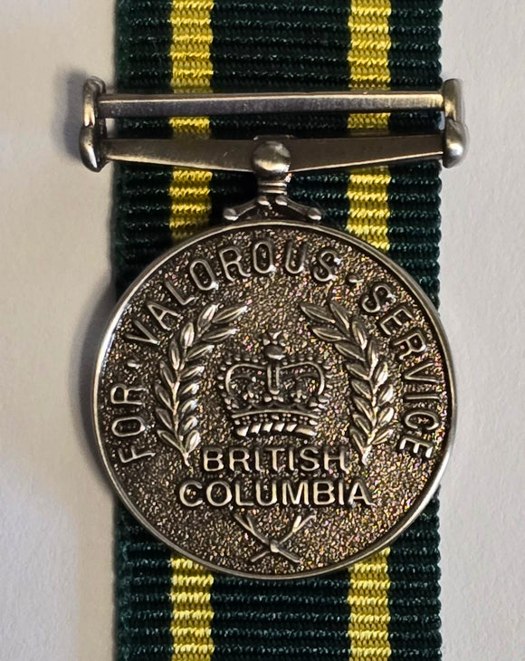 British Columbia Police Valorous Service Medal, Miniature