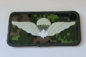 CADPAT Army Special Skill Badge, Parachute Wings, White Maple Leaf