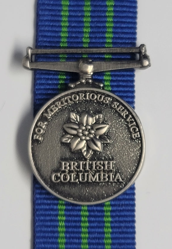 British Columbia Police Meritorious Service Medal, Miniature