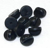 Clutch, Lapel Pin, PVC Rubber, Black