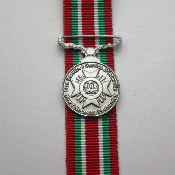 New Brunswick Fire Service Long Service Medal, Miniature