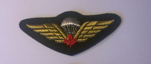 Canadian Airborne Jump Wings, Red Leaf, Cloth-Gold Bullion